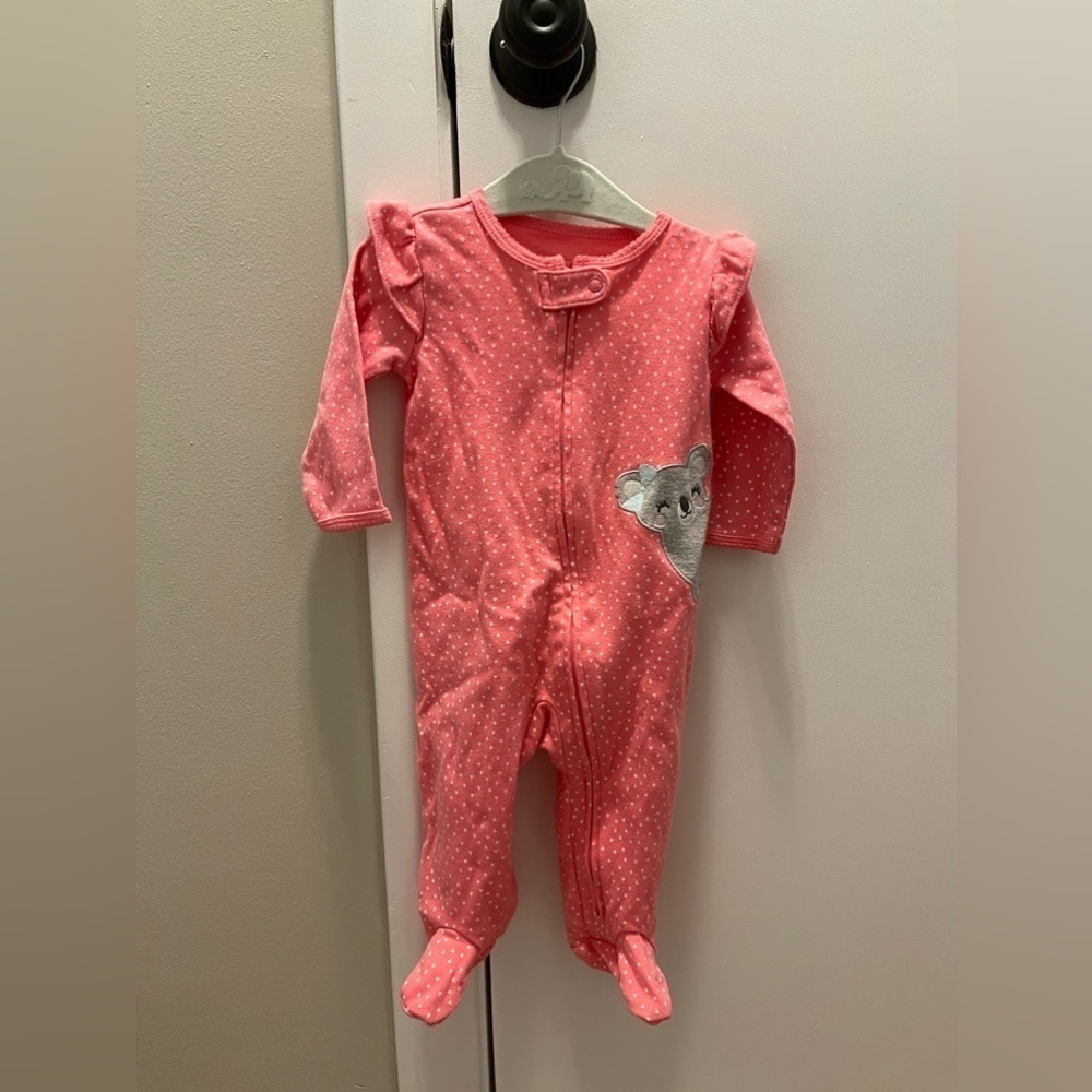Carter’s | Pink Polka Dot koala sleeper footie | 6 mo